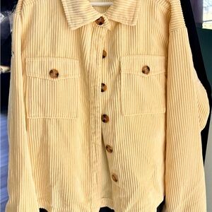 Yellow/Cream Corduroy Button-Up Jacket